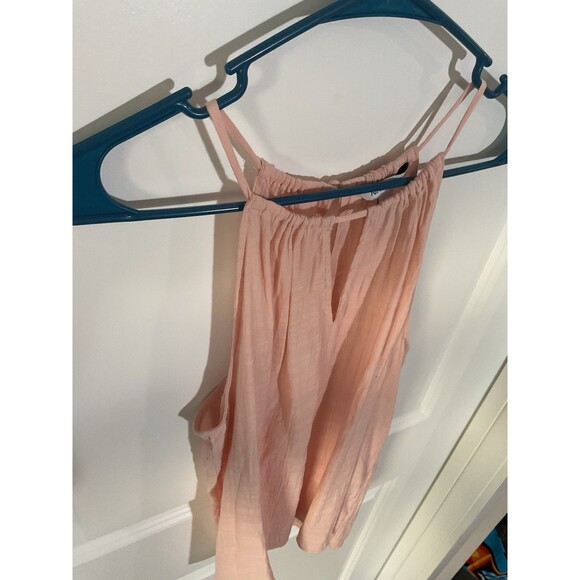 Women’s Peach Pink Halter Top Nine West Large Boho Sleeveless Shirt Summer - Picture 3 of 9